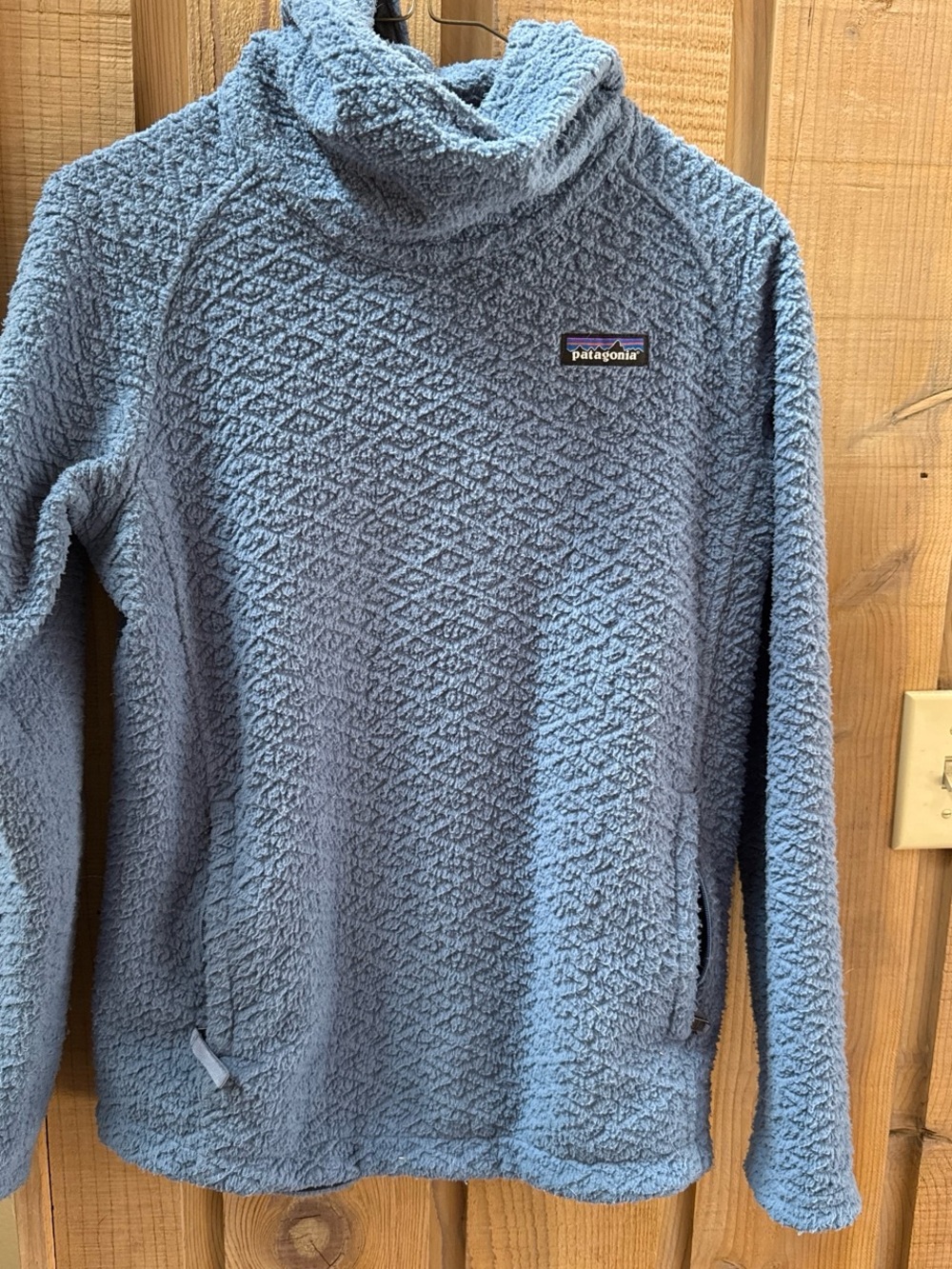 Patagonia Women's Light Blue Cowl Neck Fleece Pullover